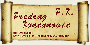 Predrag Kvačanović vizit kartica